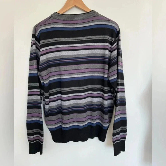 Modango purple and gray striped sweater size medium - Picture 4 of 5